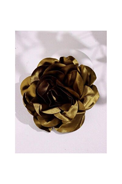 Pursehuit Broșă floare supradimensionată, kaki, Balbina C12