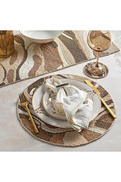 Generic Doree Beaded Placemat - 38x38 cm