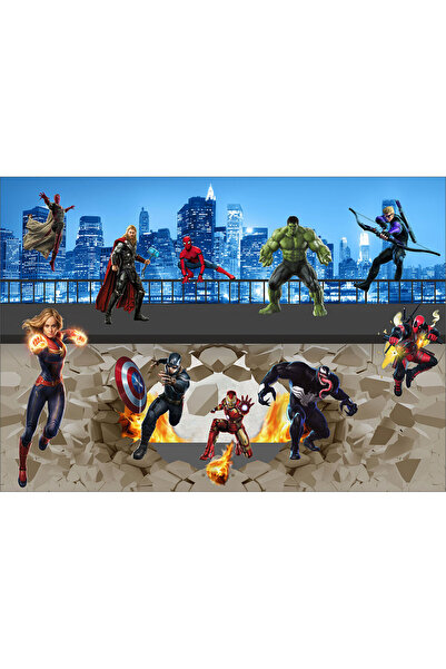 VIODESIGN Fototapet Copii, Supereroi, autoadeziv, multicolor,120x200 cm