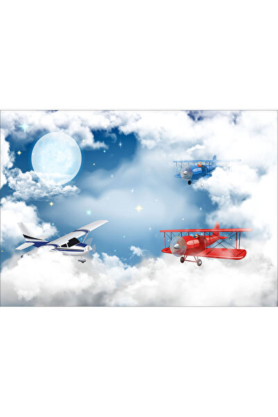 VIODESIGN Fototapet Copii, Avioane pe cer, autoadeziv, multicolor,120x200 cm