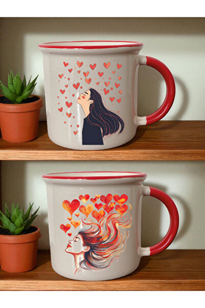 lili hediyelik كوب مطبوع عليه قلب للنساء - هدايا عيد الميلاد، هدية للحبيبة في...