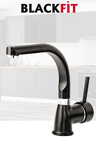 BF BLACKFİT Delta Çubuk Kol Siyah Lavabo Bataryası Banyo Çeşmesi Çift Su Giri...