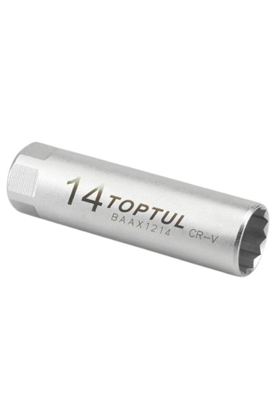 TOPTUL BAAX1214 spark plug socket, with leaf spring, 3/8 inch square drive, opening c