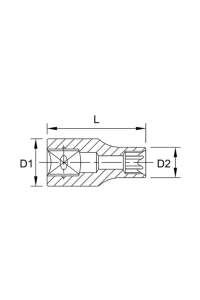 TOPTUL BAED0810 TOPTUL socket wrench, 1/4 inch square drive, star profile, E10 spanner size, long