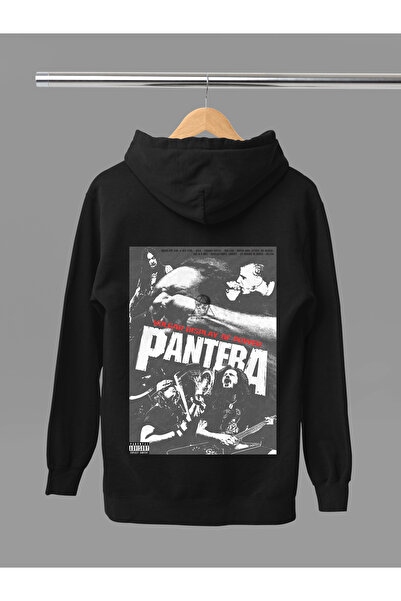 MAGORS Sweatshirt rock cu glugă, cu mânecă lungă, din bumbac, cu imprimeu PAN...