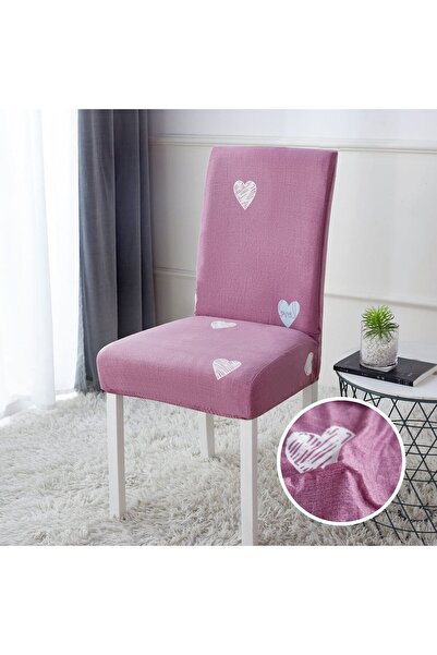 JOJO HOME Set 4 Huse Scaune, Roz cu Inimioare