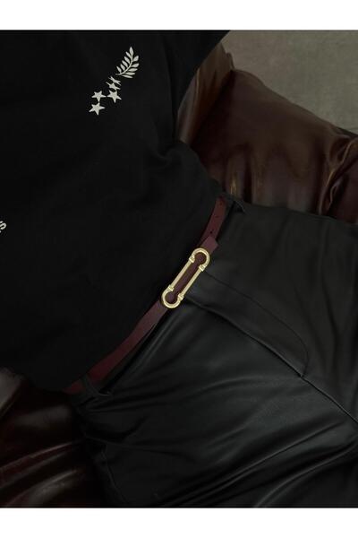 LİA KEMER Modern Gold Buckle Belt, Jacket Belt, Pants Belt, Casual Belt