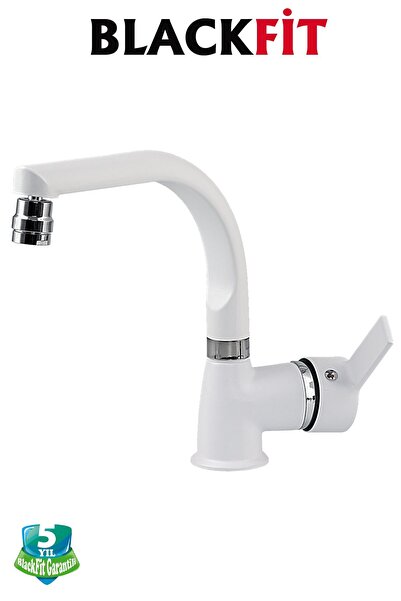 BF BLACKFİT Beyaz Delta Lavabo Bataryası Oynar Başlıklı Banyo Bataryası Çift ...