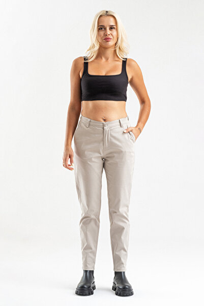 Bold & Young Women's Lycra Cotton Fabric Side Pocket Trousers