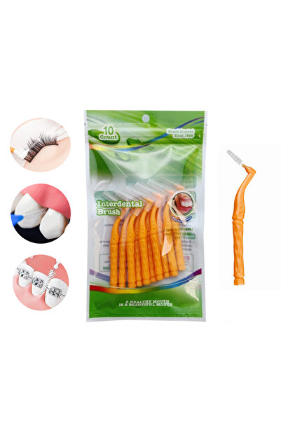L&Wen 10 قطع من فرشاة الأسنان على شكل حرف L، خيط تنظيف الأسنان لتقويم الأسنان...