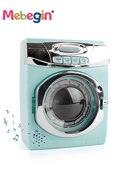 MEBEGIN غسالة ملابس للأطفال مع أصوات واقعية، لعبة غسيل ملابس تفاعلية، لعبة تنظيف إبداعية