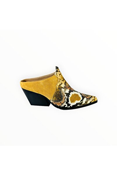 Vadodara Women's Clogs Ideal Shoes Vegan Leather Snake Print Caramel EU Size 37