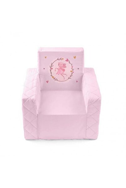 DacEnergy Fotoliu pentru copii , 100% bumbac matlasat, fara margini dure, 45 x 35 x 41 cm, roz