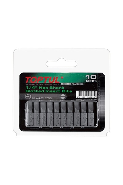 TOPTUL Set 10 biti pentru insurubare FSAA0803G, prindere hexagonala 1/4 inch,...