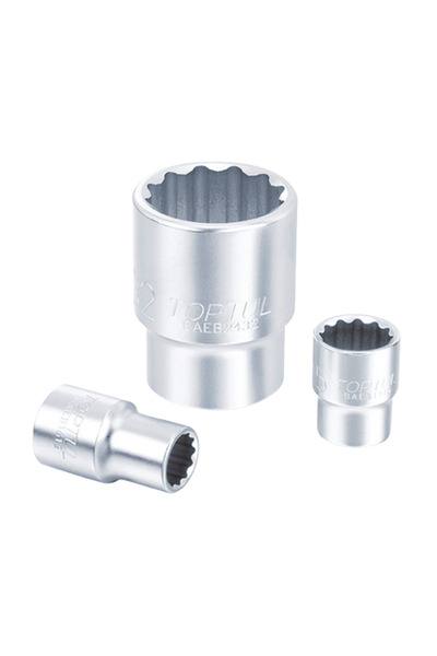 TOPTUL BAEB1213 socket wrench, 3/8 inch square drive, bi-hexagonal profile, 13 mm opening, l