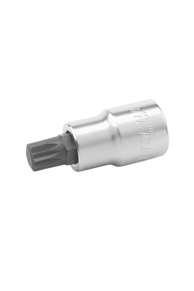 TOPTUL Bi-hexagonal profile bit BCHA1605, M5 socket, 1/2 inch drive, length 55 mm, chrome