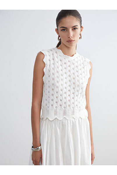 LC Waikiki Peak New Season Pulover tricotat ajurat pentru femei, cu guler tip...