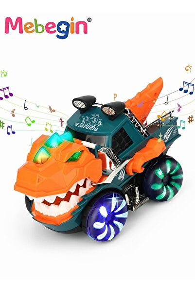 MEBEGIN Dinosaur Toy Car for Boys Girls Monster Truck with Flashing Lights Mu...