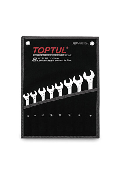 TOPTUL Set chei combinate 6-22 cu unghi de 15 grade
