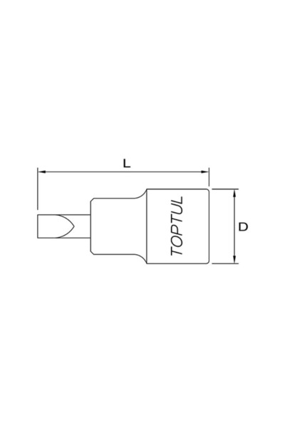 TOPTUL Straight profile bit BCCA0803, tubular socket 0.5x3 mm, 1/4 inch drive, length 37 mm, chrome