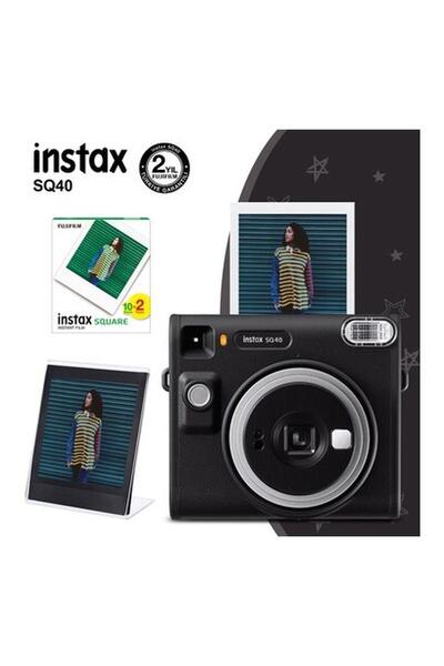 Instax SQ40 Siyah Fotoğraf Makinesi20'li Kare Film ve Pleksi Çerçeve