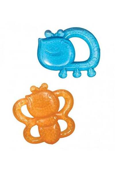 Infantino Garden Teething Pals Water Filled Teethers, 0+ M, Pack of 2 - Orange/Blue