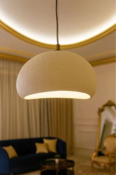 Generic Single chandelier, gypsum, 30cm, suitable for E27 bulb base
