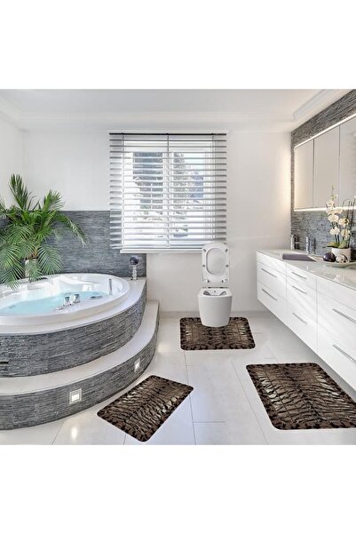 DERAS TEAM Set de 3 covoare de baie antiderapante