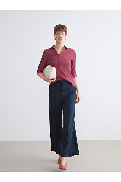 LC Waikiki Γυναικείο παντελόνι με ελαστική μέση και φαρδύ πόδι, νέα σεζόν