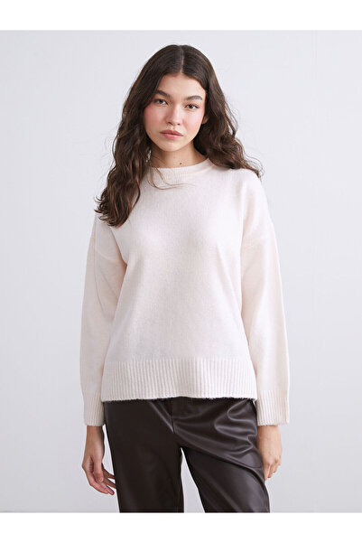 LC Waikiki Дамски пуловер с кръгло деколте и голям размер