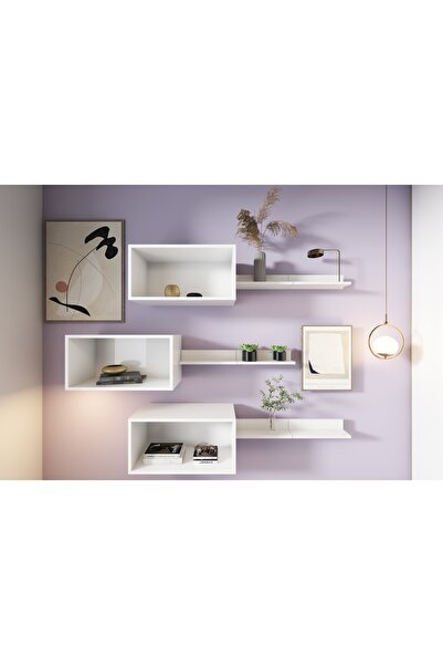 Nettrends Sergi Duvarı Modüler Dekoratif Duvar Rafı Biblo ve Aksesuar Vitrin ...