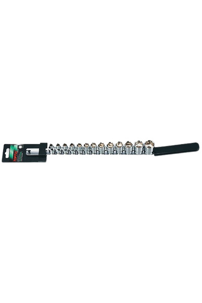 TOPTUL GAAQ1302 socket wrench set, 3/8 inch square drive, hexagonal, sizes 7, 8, 9, 10, 11,