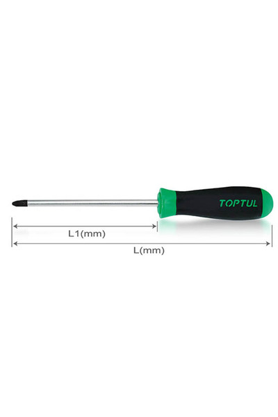 TOPTUL Short Phillips screwdriver FBAB0108 TOPTUL, PH1, length 185 mm, active length 80 mm, handle