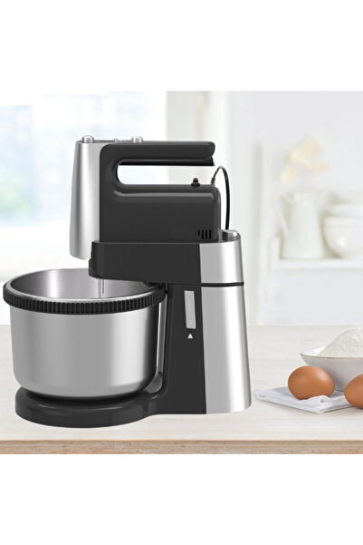 Royalty Line RL-HM19015 Bowl Mixer, 700W, 6 Beaters, 3 L, Turbo, 5 Speeds, Black/Stainless Steel