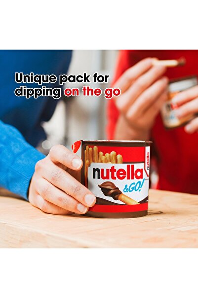Nutella & GO Chocolate Hazelnut Spread with Breadsticks 52 g Snack Pack for School and Travel