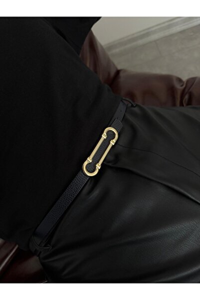 LİA KEMER Modern Gold Buckle Belt, Jacket Belt, Pants Belt, Casual Belt