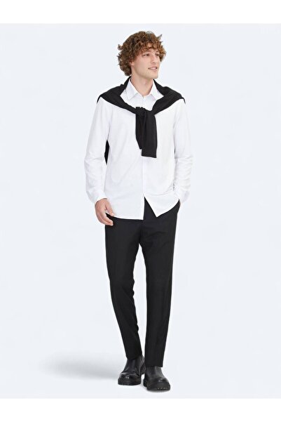 Kip Λευκό πουκάμισο από βαμβακερό μείγμα αθλητικού τύπου Regular Fit