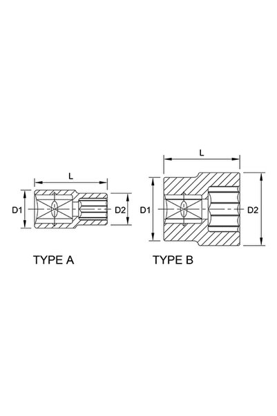 TOPTUL BBEB2464 socket wrench, 3/4 inch square, bi-hexagonal profile, 2 inch opening, length 72
