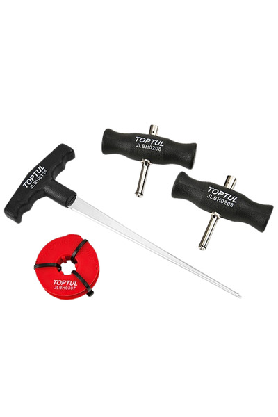 TOPTUL Kit demontare parbriz 4 piese JGAR0403, cablu triunghiular 2.2 metri, 2 x manere cablu taiere