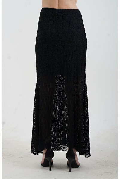 Zelish My Sister Чорна спідниця з напівпідкладкою з мережива