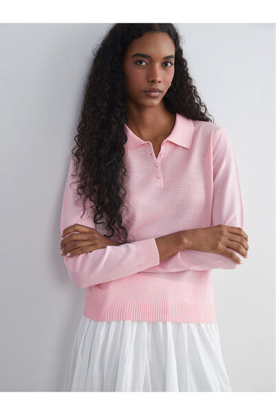 LC Waikiki Peak Yeni Sezon Polo Yaka Kadın Triko Kazak