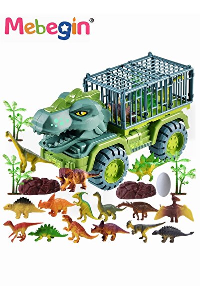 MEBEGIN Dinosaur Truck Toys Transport Car Carrier Truck With Dinosaur Toys Car Playset Toys For Kids Boys Gi
