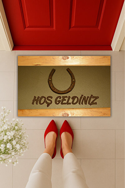 Dormot Yüksek Kaliteli Dijital Baskı-Evinize Uğur Getirecek At Nalı Temalı Pa...