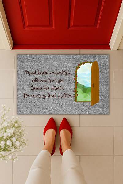 Dormot YükseModern Dijital Baskı-Motivasyon Masal Kapısı Temalı Paspas 70x45c...