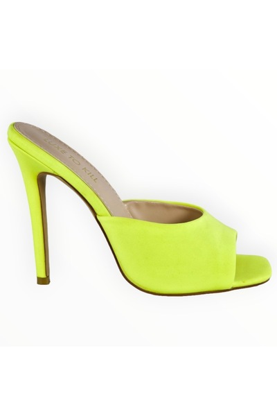 Vadodara Luxe To Kill Women's High Heels, Neon Green Fabric, Size 37 EU