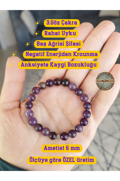MARDİN ŞİFA EVİ Ametist Bileklik (6 mm Küre)