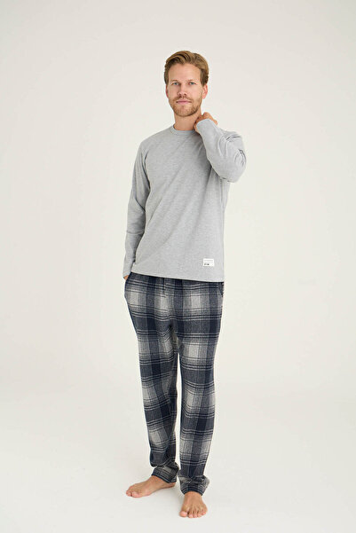 KLY Men's O-Neck Pajama Set Comfortable Sleepwear
