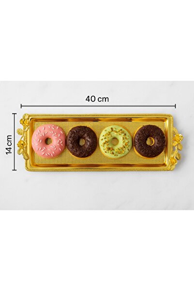 ALMASA Luxury gold rectangular serving tray