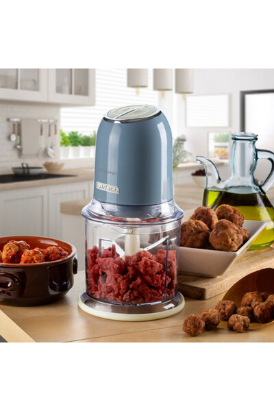 ARIETE Chopper VINTAGE 0438/05, 400W, 600 ml, 2 speeds, Stainless steel, Graduated cup, Blue