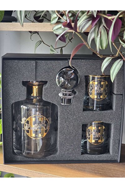 FERMATO طقم ويسكي مطرز بالذهب الحقيقي عيار 24 قيراط - صناعة يدوية